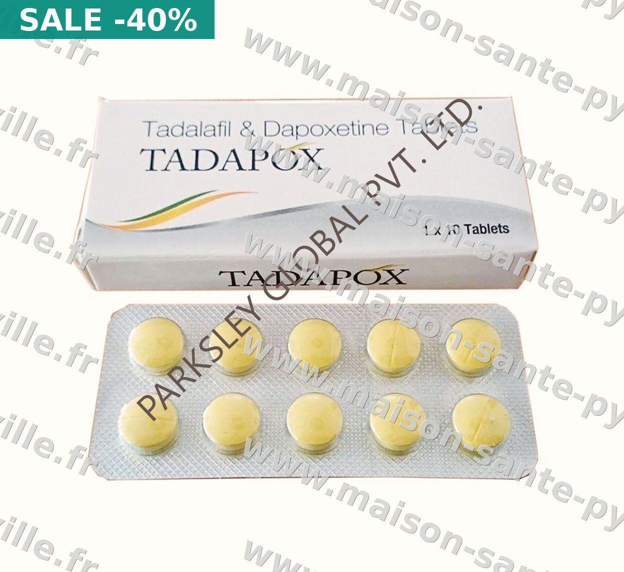 Acheter Tadapox 20/60mg en France | Traitement Tadalafil en pharmacie dès 1,74€